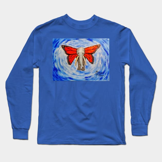 Monarch Elephant Long Sleeve T-Shirt by Matt Starr Fine Art